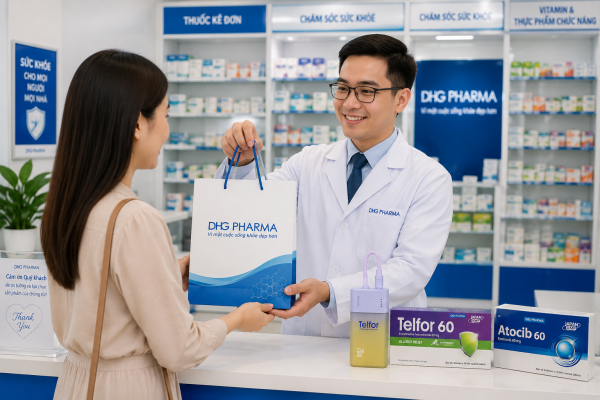 trao tặng sp tại DHG pharma